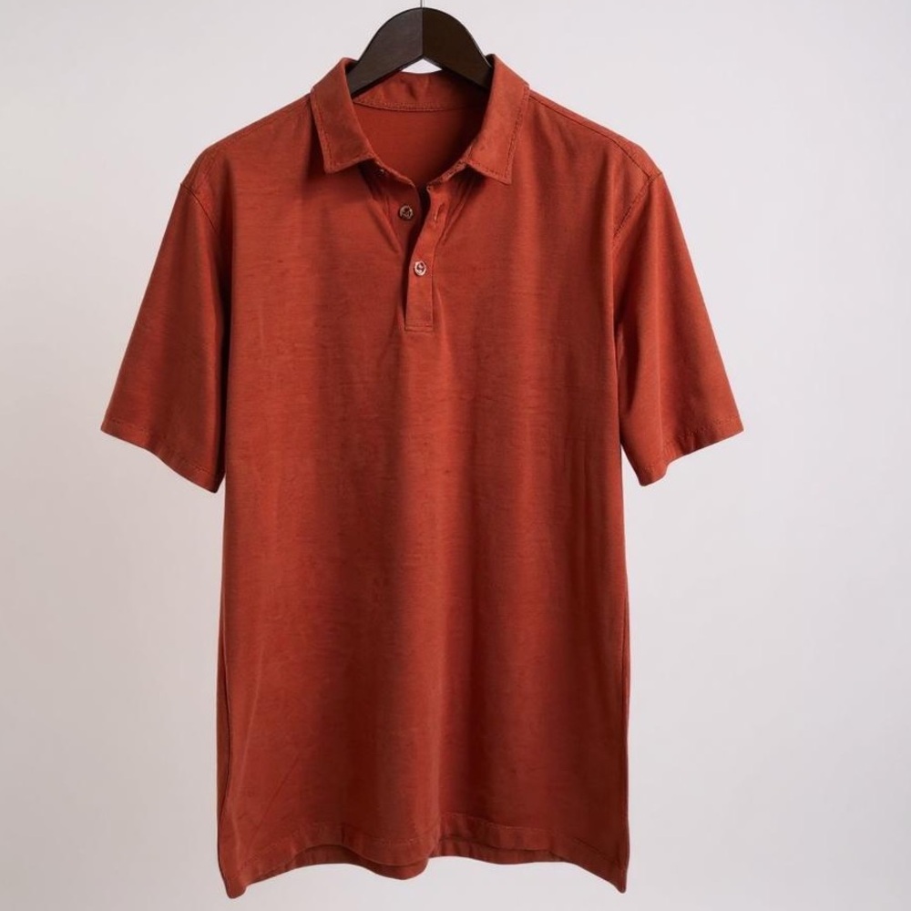 Lululemon Evolution‎ Golf Polo Shirt Short Sleeve Rust Red Men's Size S